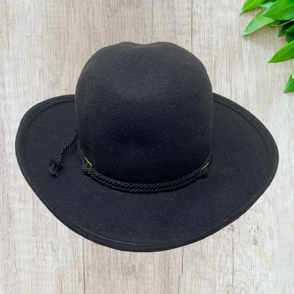 Vintage Fabini New York Lancaster Hat Black 100% Wool Western High Dome main image 5